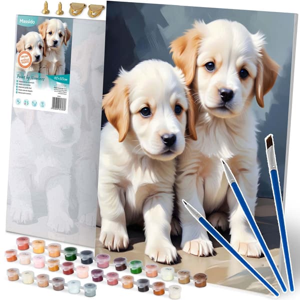 Målning efter siffror 40x50 cm Massido Puppies