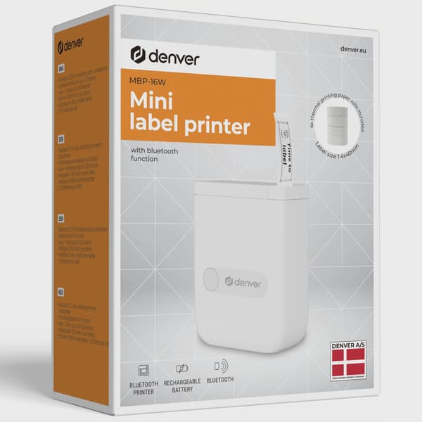Bærbar Bluetooth-printer, app-styret, indbygget batteri