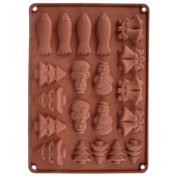 Silikoneform til småkage og chokolade, 34x24,5 cm, brun