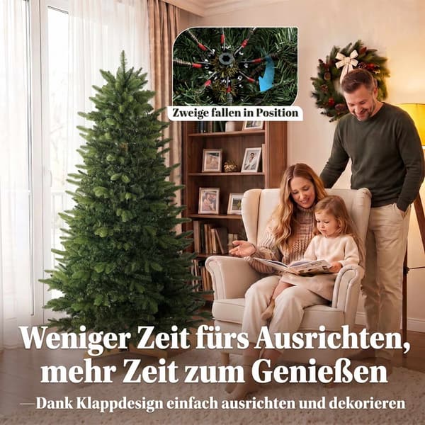 Kunstigt juletræ 180 cm, Fraser Gran med træfod