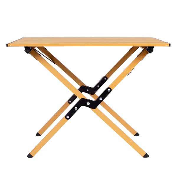 Hopfällbart campingbord 60x60 cm med väska, kolstål