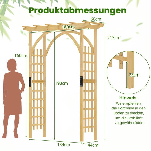 Trädgårdsbåge för klätterväxter, 213 cm hög