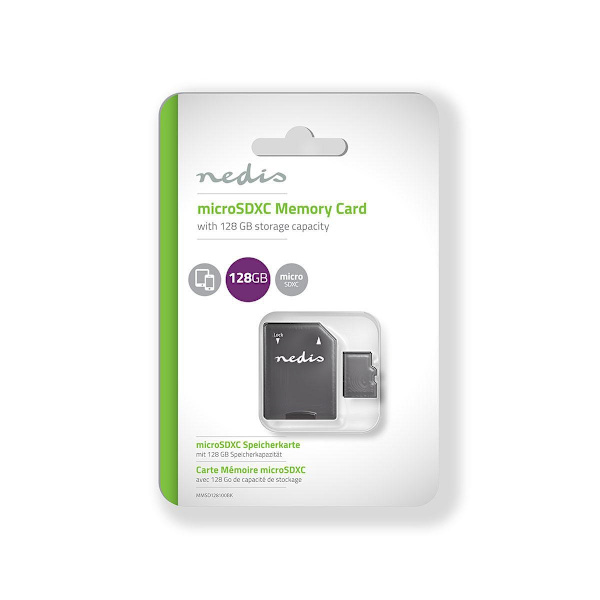 Muistikortti | microSDXC | 128 GB | Kirjoitusnopeus: 90 MB/s | Lukunopeus: 45 MB/s | UHS-I | SD adapteri sisältyy