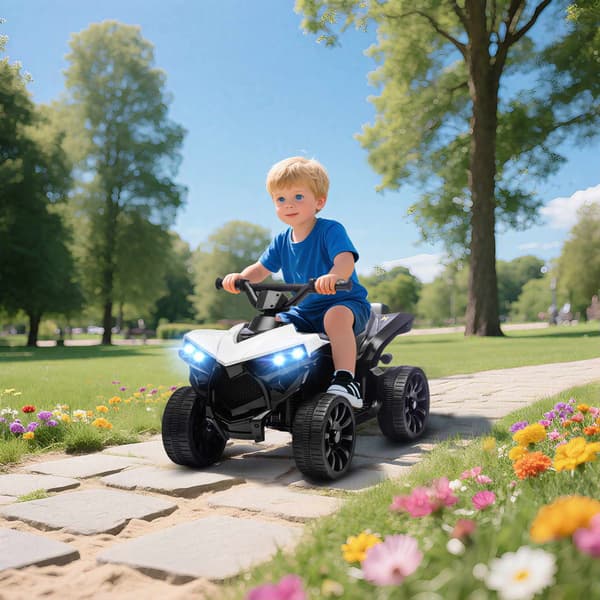 Elfyrhjuling för barn – 6V-motor, musik, strålkastare, 3-6 år