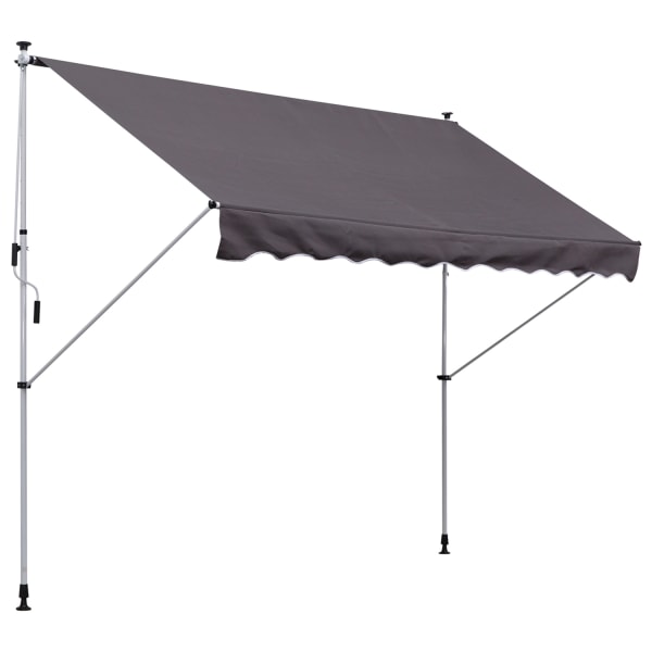 Markisklämma Markis Vikarm Markis Solskydd Vikarm Handvev Balkong Aluminium Grå 300 X 150Cm