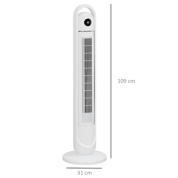Tornituuletin, jalustatuuletin 3 ilmanvaihtotasolla, kaukosäädin, 55W tuuletin 24h ajastimella, LCD-näyttö, 70° oskillaatio, makuuhuoneeseen, valkoine