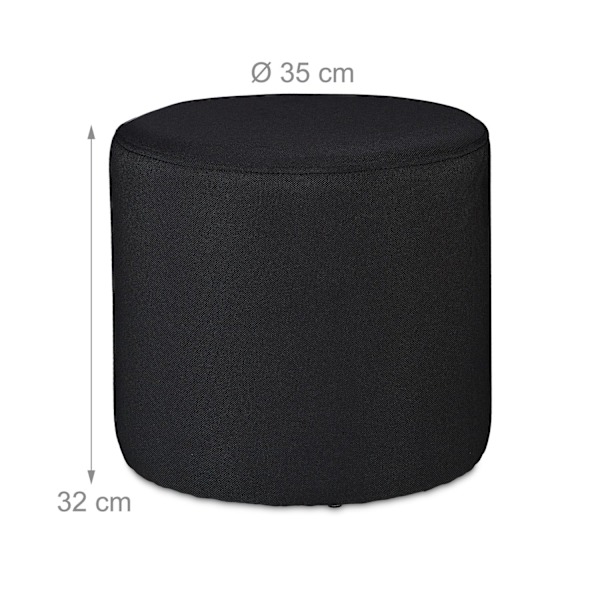 Sidebord med fodskammel sort