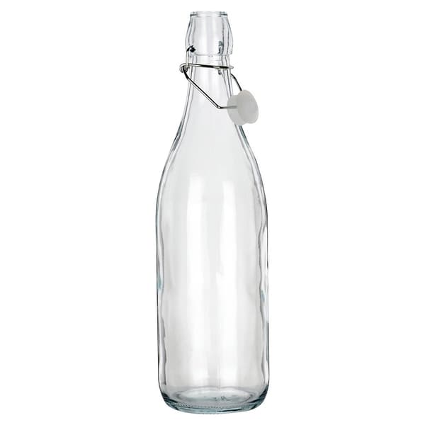 Flaske med clipsglas 1 l