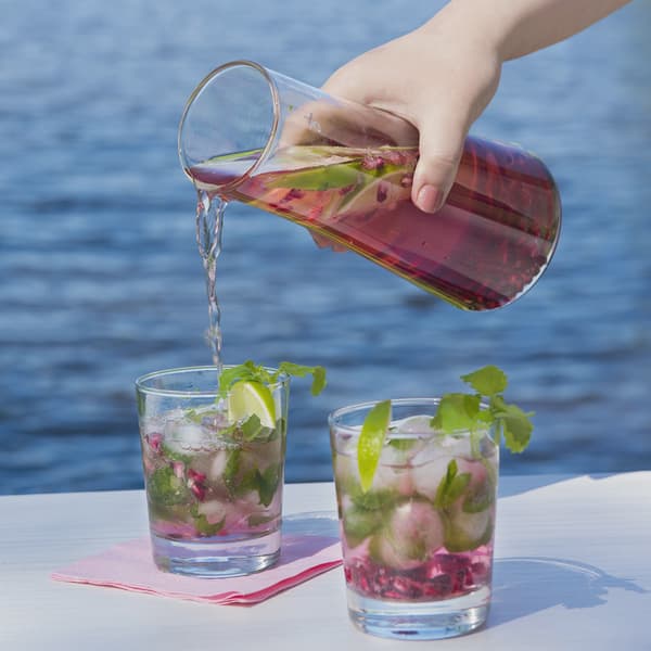 Glaskanna med silikonlock, 1 l, diskmaskinssäker