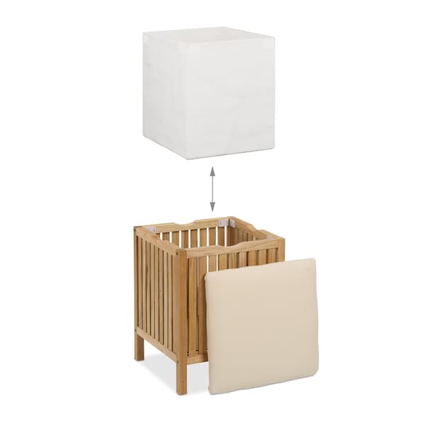 Laundry Hamper -jakkara pehmusteella, pähkinäpuuta