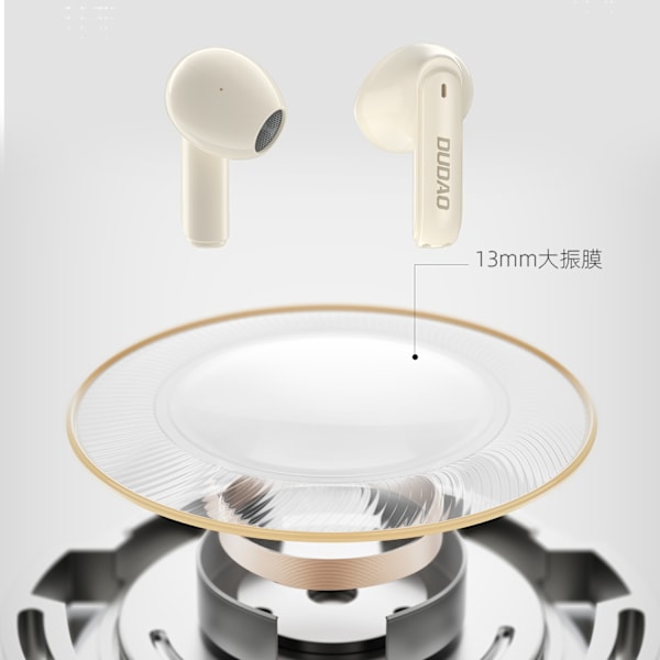 Dudao U18Pro Bluetooth 5.3 TWS langattomat kuulokkeet beige