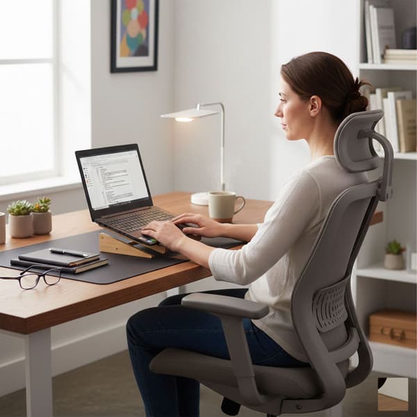 Laptopställ i bambu, 10–15 tum, justerbart