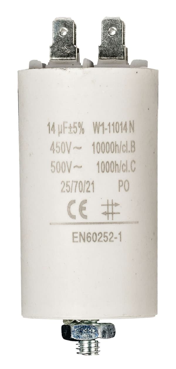 Kondensaattori 14.0uf / 450 v + Aarde