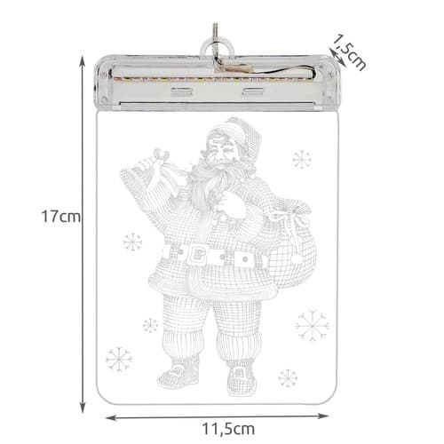 Farvet glas LED 3D- Julemand