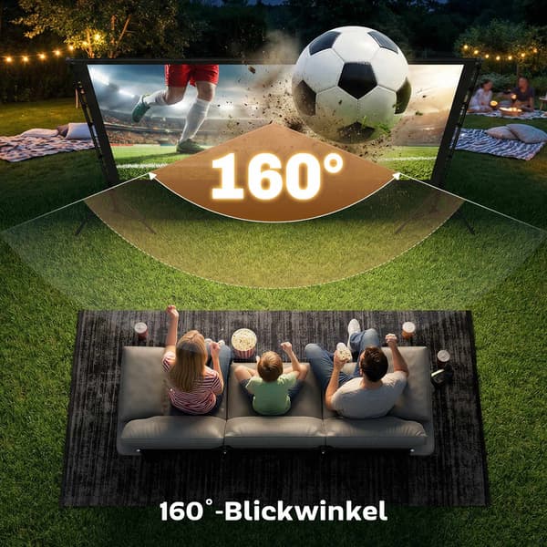 100" projektorlærred med stativ, 4K/8K, 16:9-format