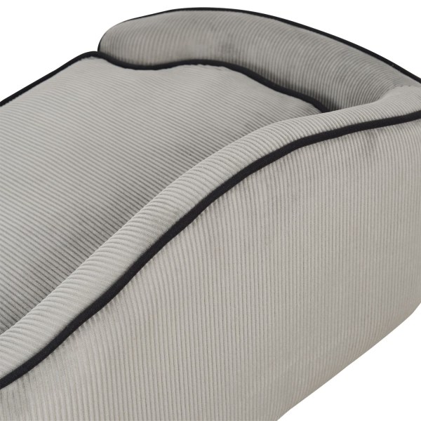 Pet Sofa Hyggelig Hundeseng Lavet Af Naturligt Træ Og Plys, Grå, 66,5X45X35,5 Cm