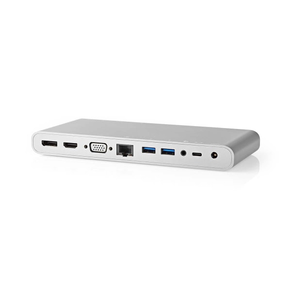 USB Telakointiasema | USB 3.2 Gen 1 | USB-C™ Uros | DisplayPort Naaras / HDMI naaras / RJ45 Naaras / VGA Naaras / 2x 3.5 mm naaras / 2x USB-C™ / 4x US