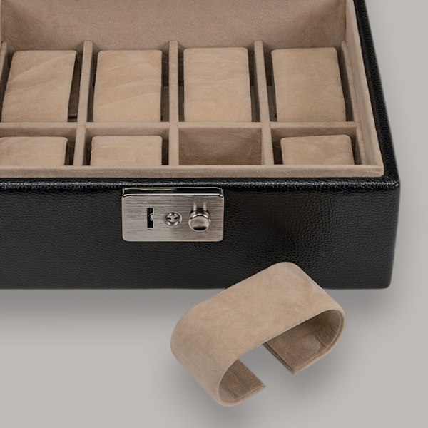 Klockbox – Rymmer 8 klockor, äkta präglat läder