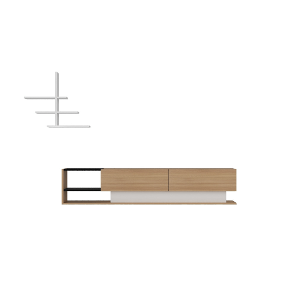 TV-enhet Liza - Teak, Vit