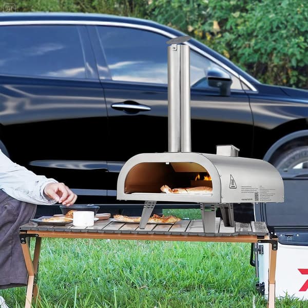 Udendørs pillepizzaovn 12 tommer, bærbart termometer