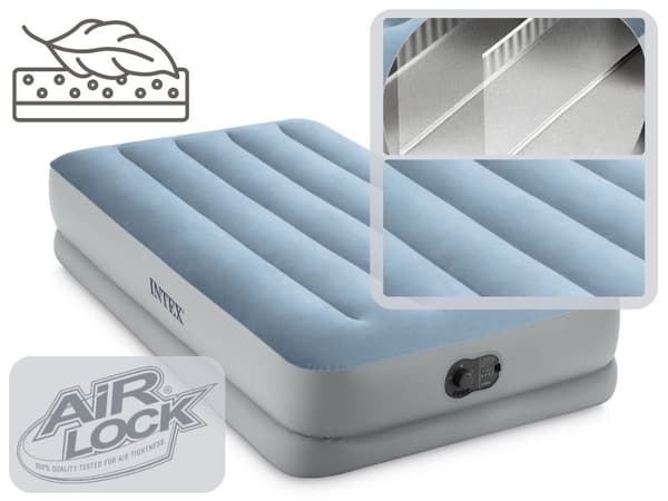 Enkel luftmadrass 191x99x36 cm med USB-pump