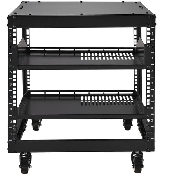 9U serverrack med 4 stolpar, öppen ram, justerbart djup 63–102 cm