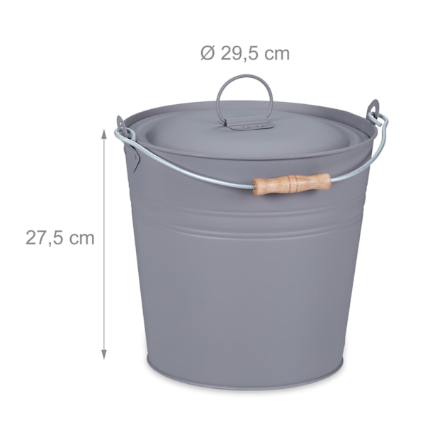 Tuhkakuppi kannella 12 l