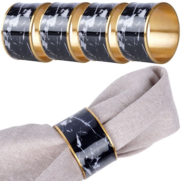 Servettringar i metall 4,5 cm 4 st.