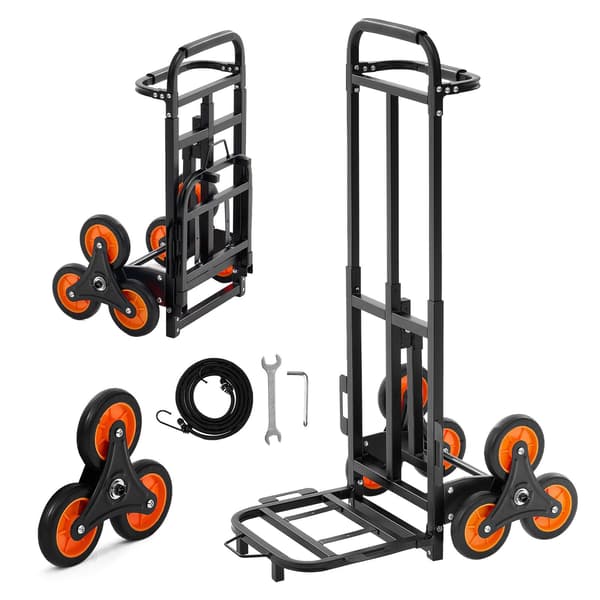 Trappevogn 100 kg, sammenklappelig vogn, 6 hjul
