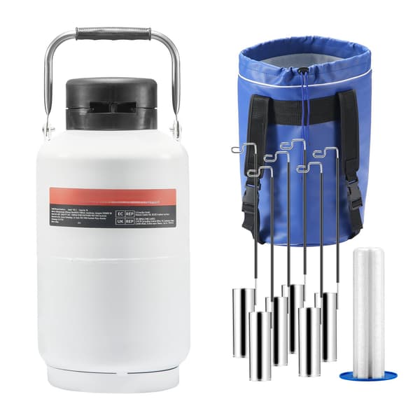 Flydende nitrogen Dewar, 3L aluminium, 6 beholdere pose