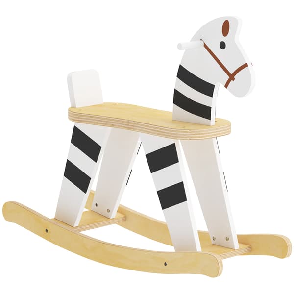 Gyngehest til småbørn, sort & hvidt ponydesign