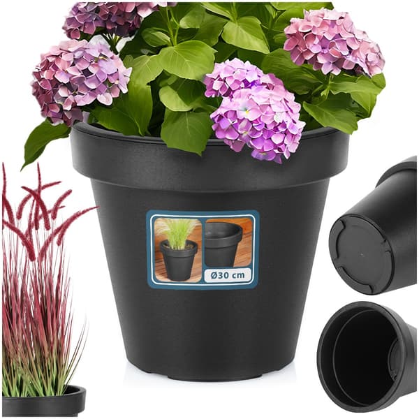 Havekrukke i plast sort rund 29 cm