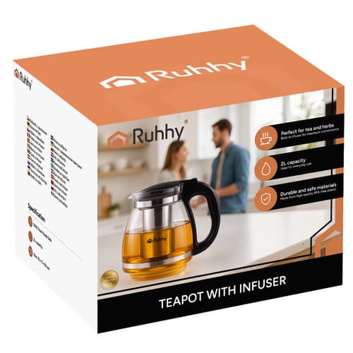 Glas tekande med infuser, 2L kapacitet