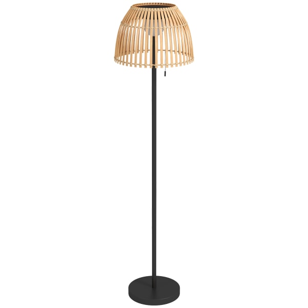 Solar Golvlampa Utomhusgolvlampa, Usb Uppladdningsbar Led Solar Lampa För Inomhus, Ip44 Vattentät Golvlampa, Dimbar Varmvit, Drakedjebrytare, Bambu, N