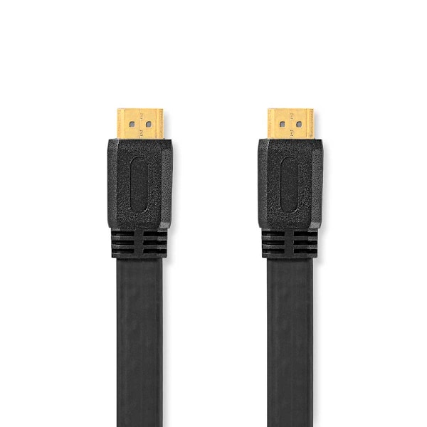 High Speed ​​HDMI ™ kabel med Ethernet | HDMI™ Stik | HDMI™ Stik | 4K@30Hz | 10.2 Gbps | 1.50 m | Fladt | PVC | Sort | Label