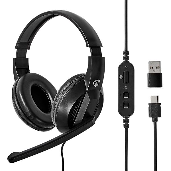 PC headset | On-Ear | Stereo | USB Type-A / USB Type-C™ | Vikbara Mikrofon | Svart