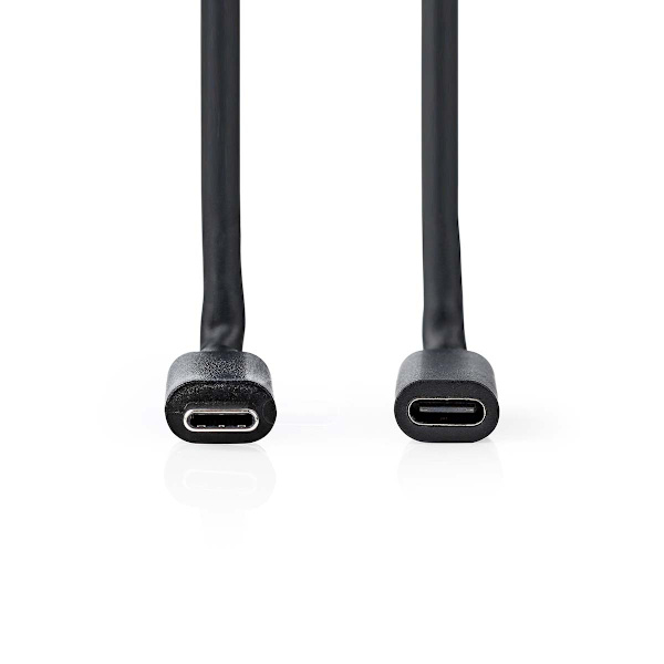 USB-kabel | USB 3.2 Gen 1 | USB-C™ Han | USB-C™ Hun | 4K@60Hz | 5 Gbps | Nikkelplateret | 2.00 m | Runde | PVC | Sort | Box