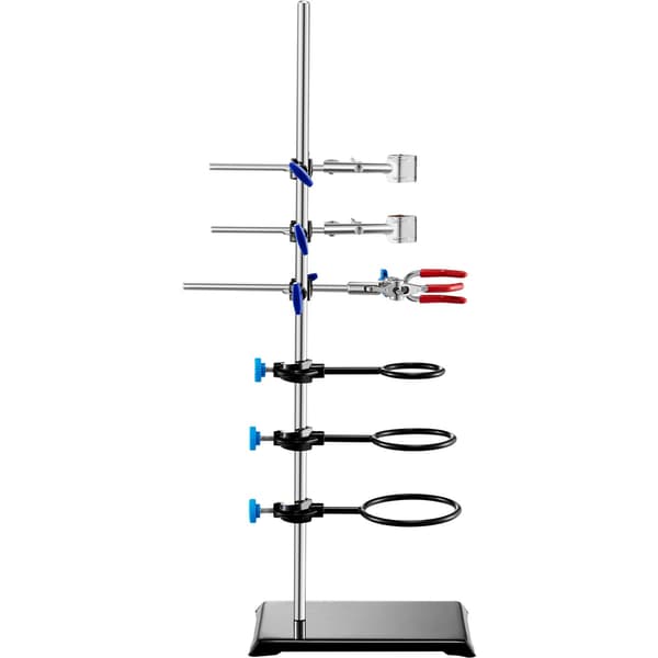 Laboratorieretortställset – 60 cm stång, klämsats, gjutjärnsbas