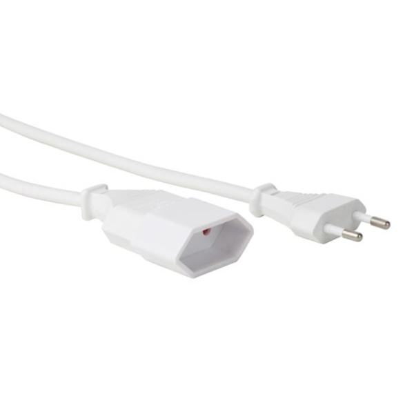 Förlängningskabel - 1,8 M - Vit - 2G0,75 - Cee 7/16 "Europlug"+ C7