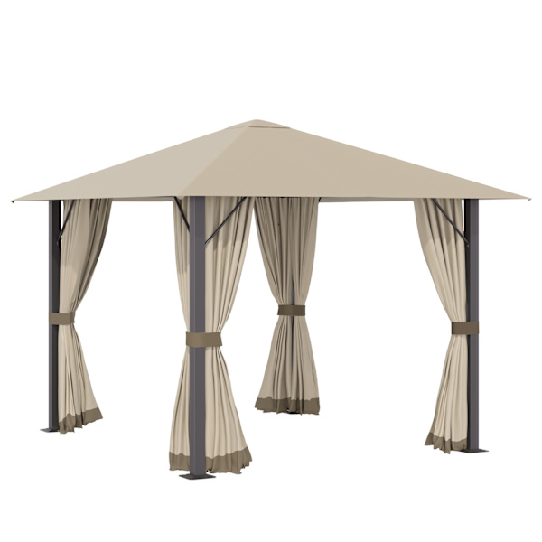 Havepavillon Pavillon 3 X 3 M Havetelt Tag Med Ventilationshuller Telt Partytelt Med 4 X Sidepaneler Vejrbestandig Aluminium Polyester