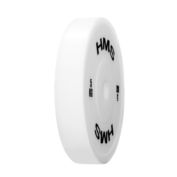 Olympiska viktskivor, 2 x 5,0 kg, vit PE