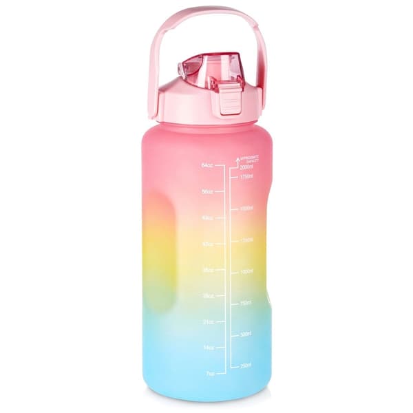 Rainbow 2L vesipullo pillillä ja kahvalla