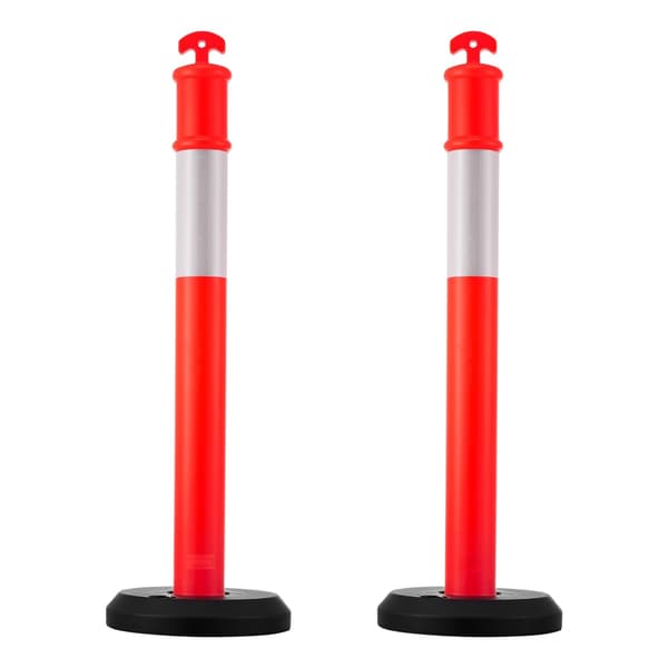 Trafikavgränsningsstolpar, 2-pack, 1140 mm, reflekterande, fyllbar bas