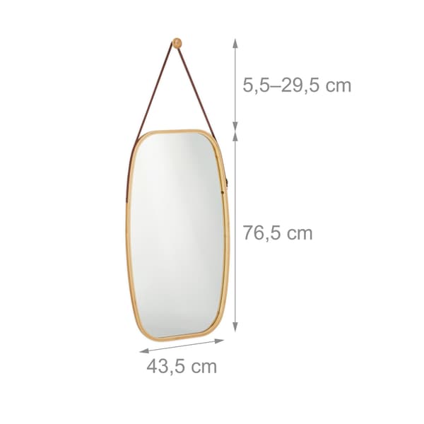 Oval väggspegel med rem