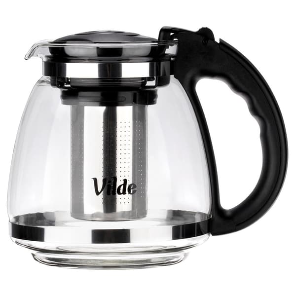 Glastekande med tekande i rustfrit stål, 1,5 l