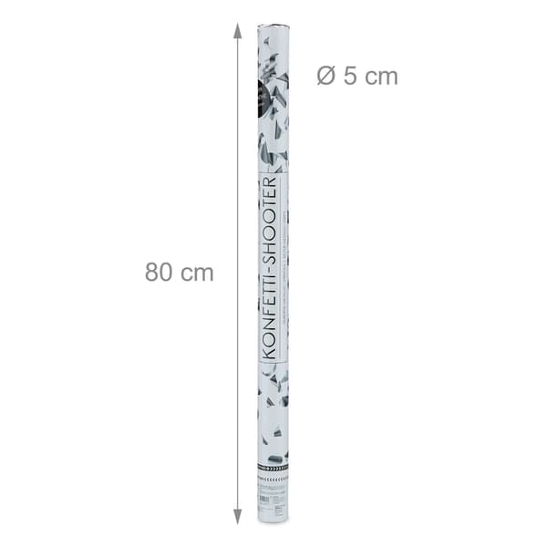 Konfettikanon 80 cm sølv
