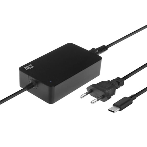 Usb-C-laddare för bärbara datorer upp till 15,6", 65 W slimmad modell Svart