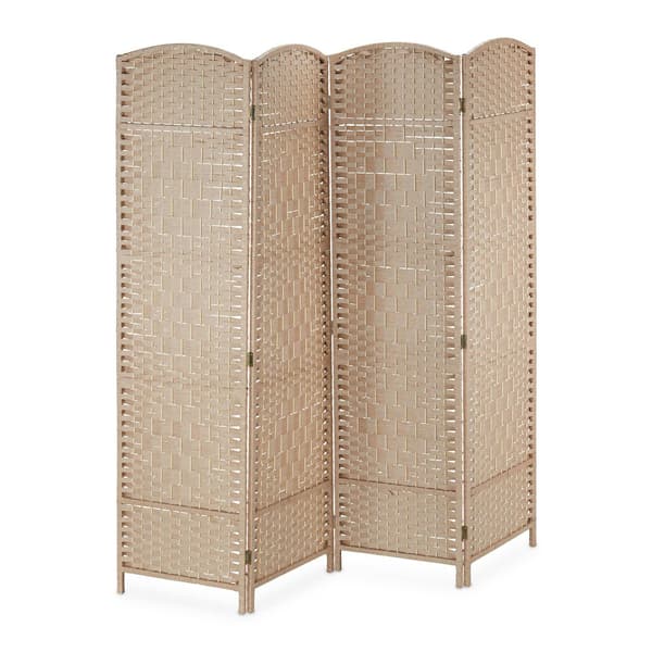 4-panel foldeskærm i naturlig farve