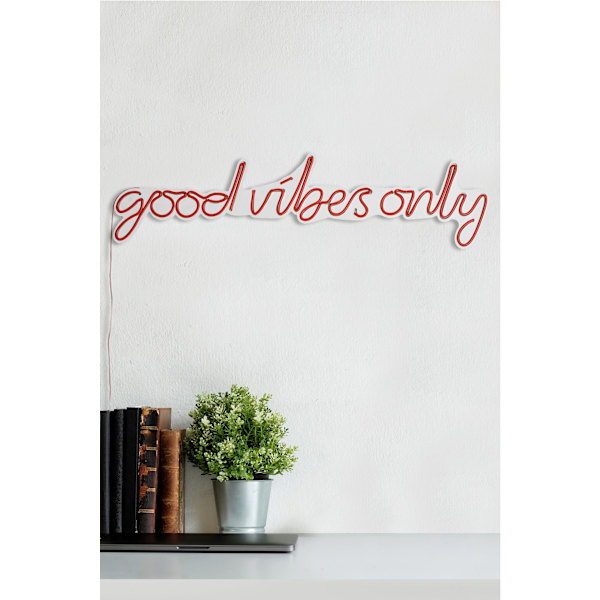 Dekorativ plast LED-belysning Good Vibes Only - Röd