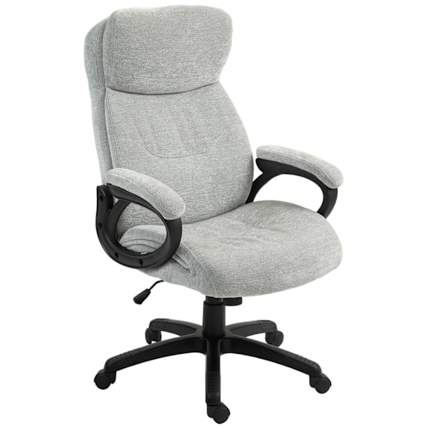 Työtuoli keinutoiminnolla, ergonominen työtuoli, korkeussäädettävä kääntötuoli, pehmustettu, kestää jopa 120 kg, toimistoon, opiskeluun, vaaleanharmaa